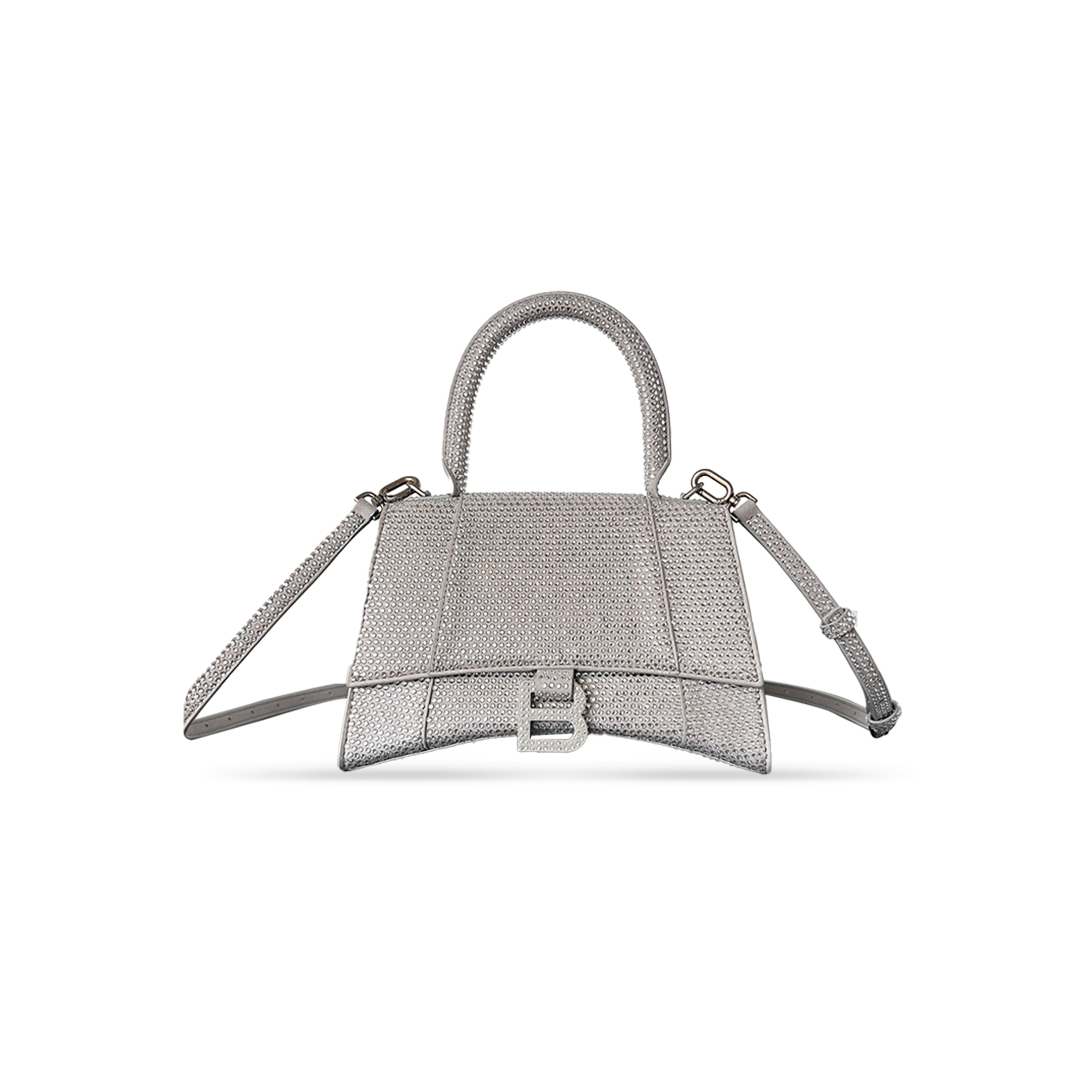 Ba*len*cia*ga women''s hourglass handbag small with rhinestones grey 5935461qj5n1000 (22.9*15*9.9cm)